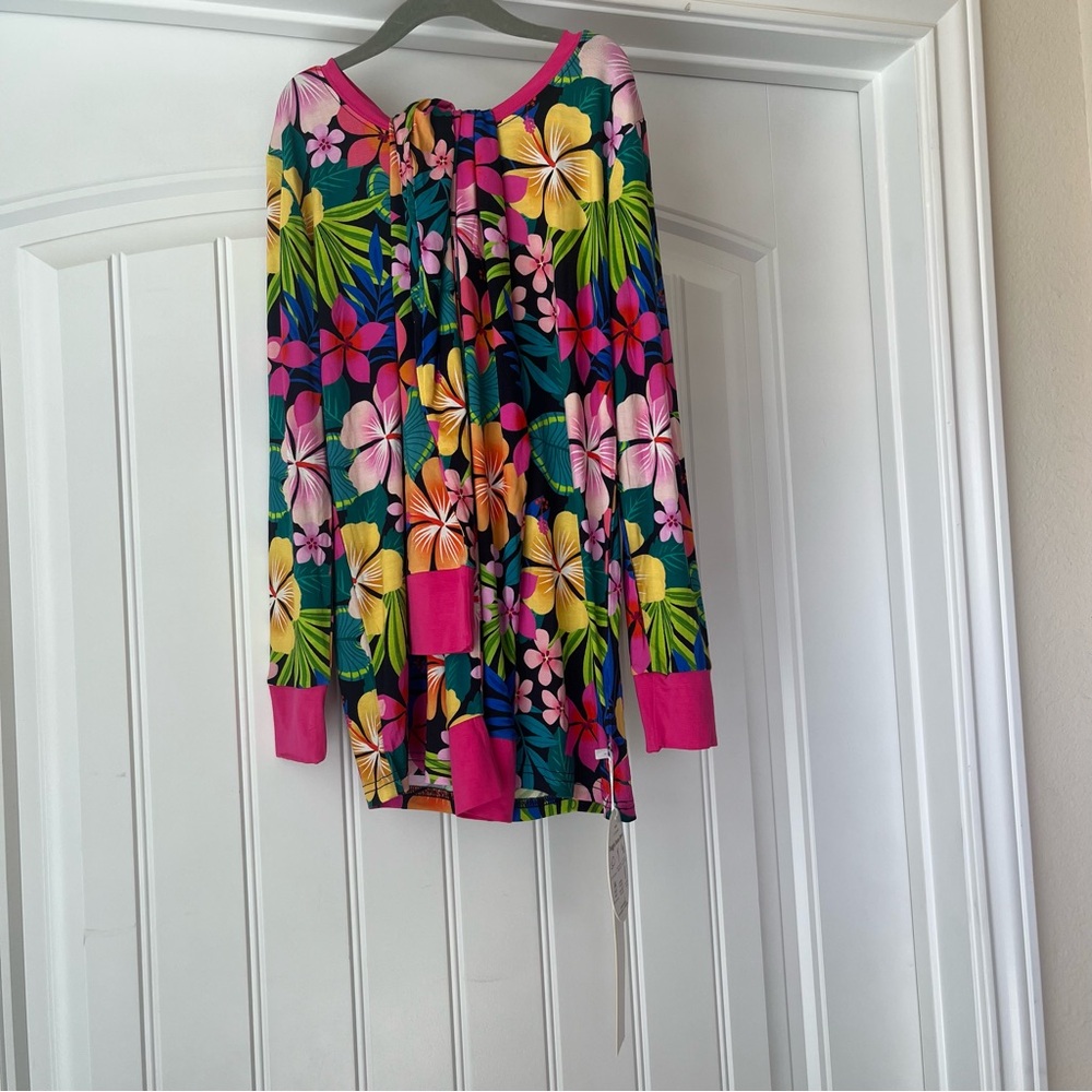 NWT Little Sleepies 12/14 years Beachy blooms pajama set bamboo